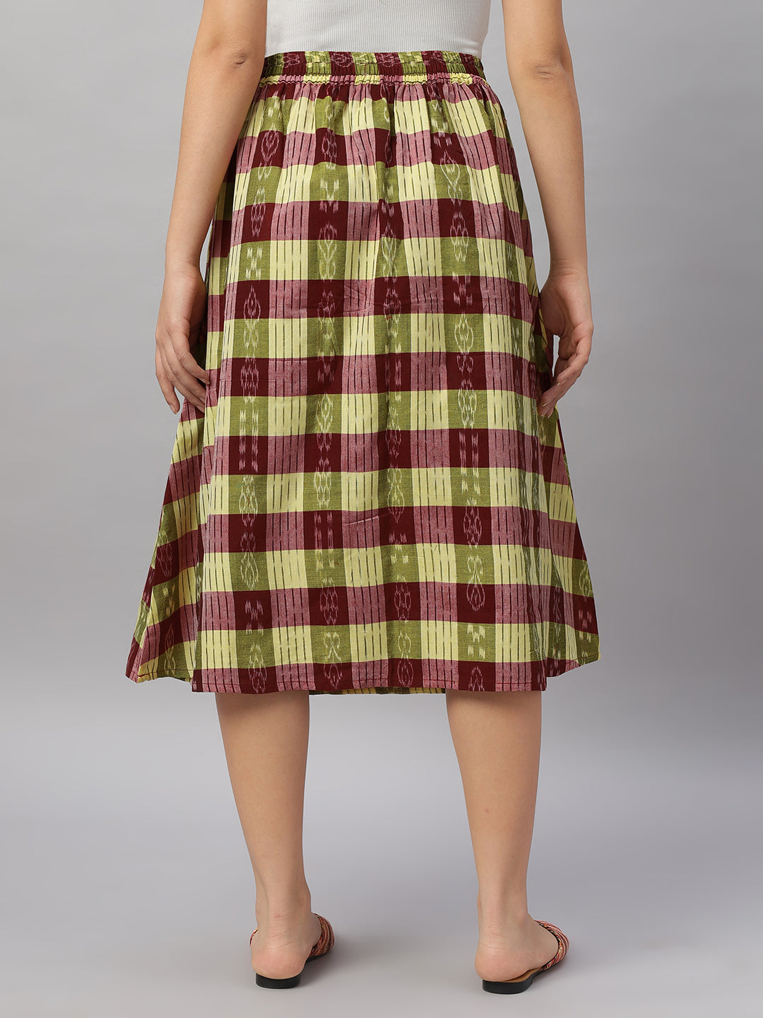 Handloom Cotton Midi Skirt