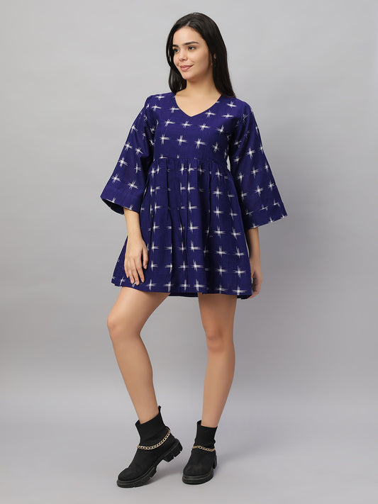 Short Waist Gathered Dress