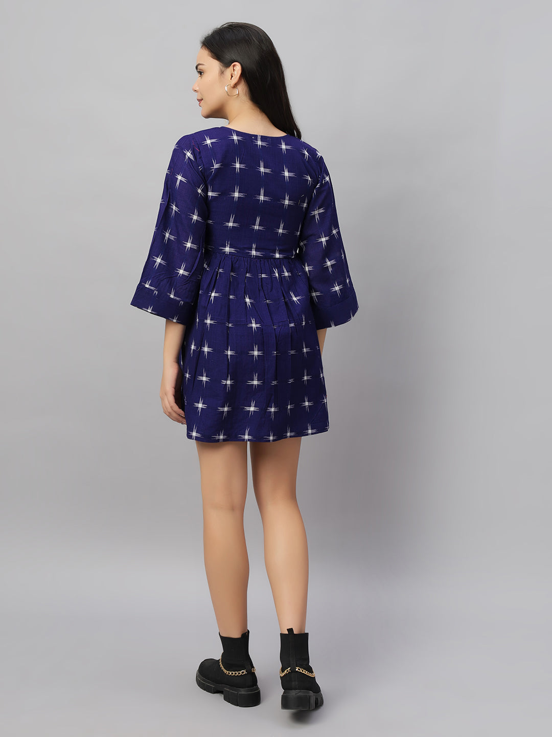 Short Waist Gathered Dress