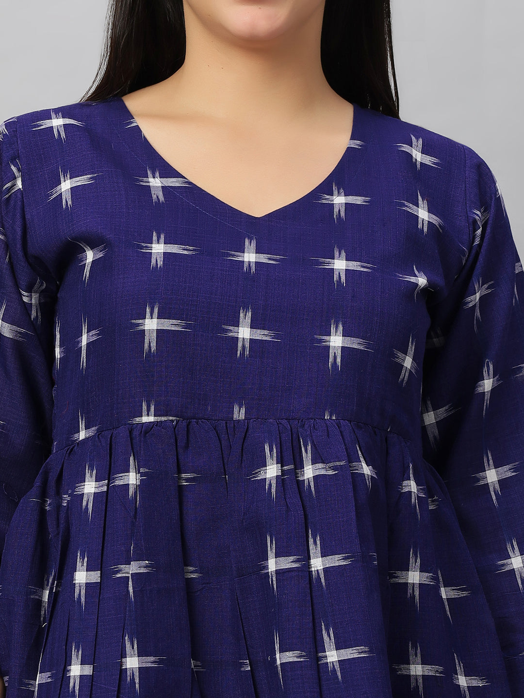 Short Waist Gathered Dress