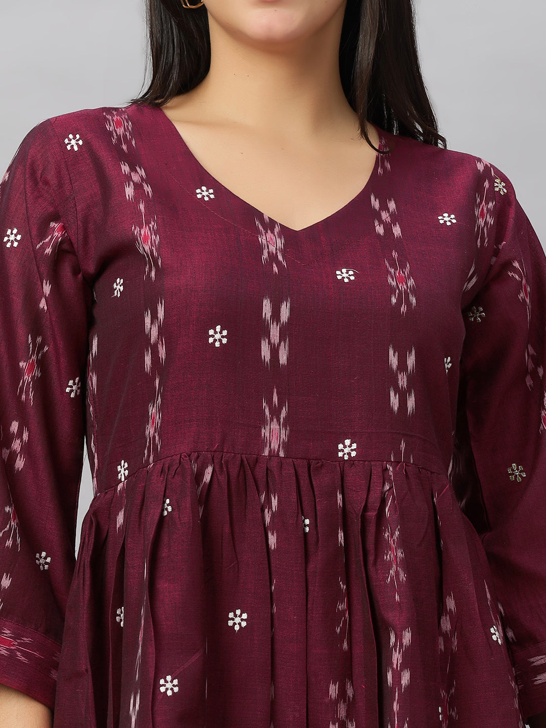 Short Waist Gathered Dress