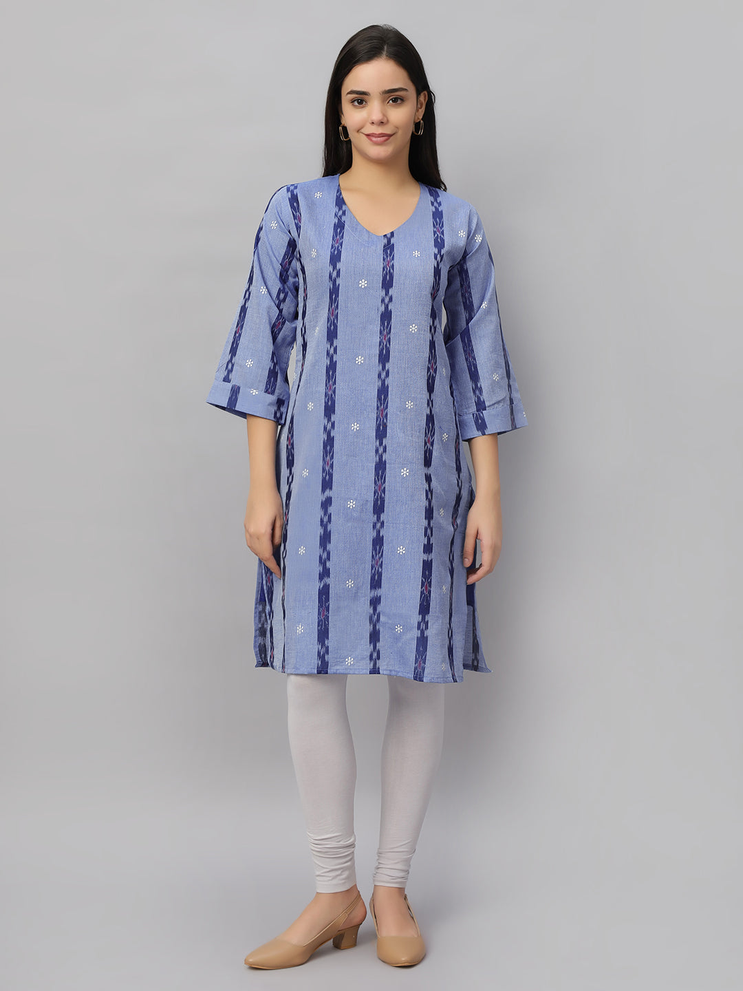 V-Neck Long Length Kurta