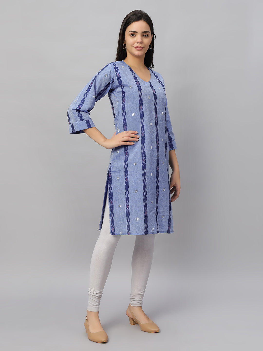V-Neck Long Length Kurta