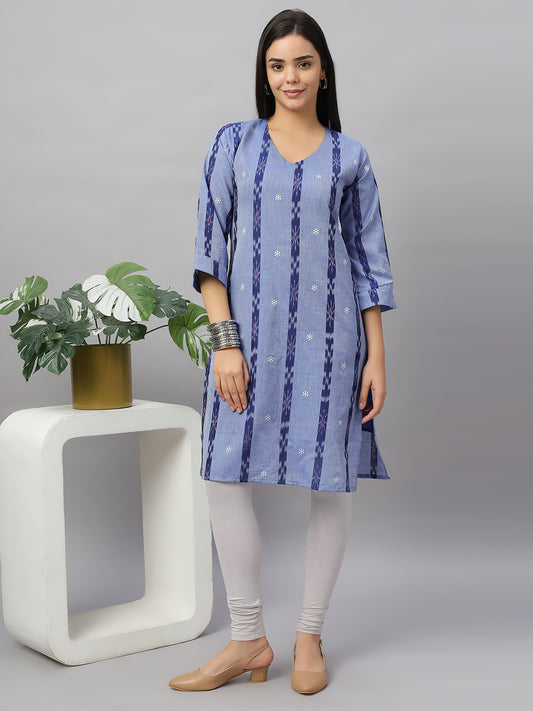 V-Neck Long Length Kurta