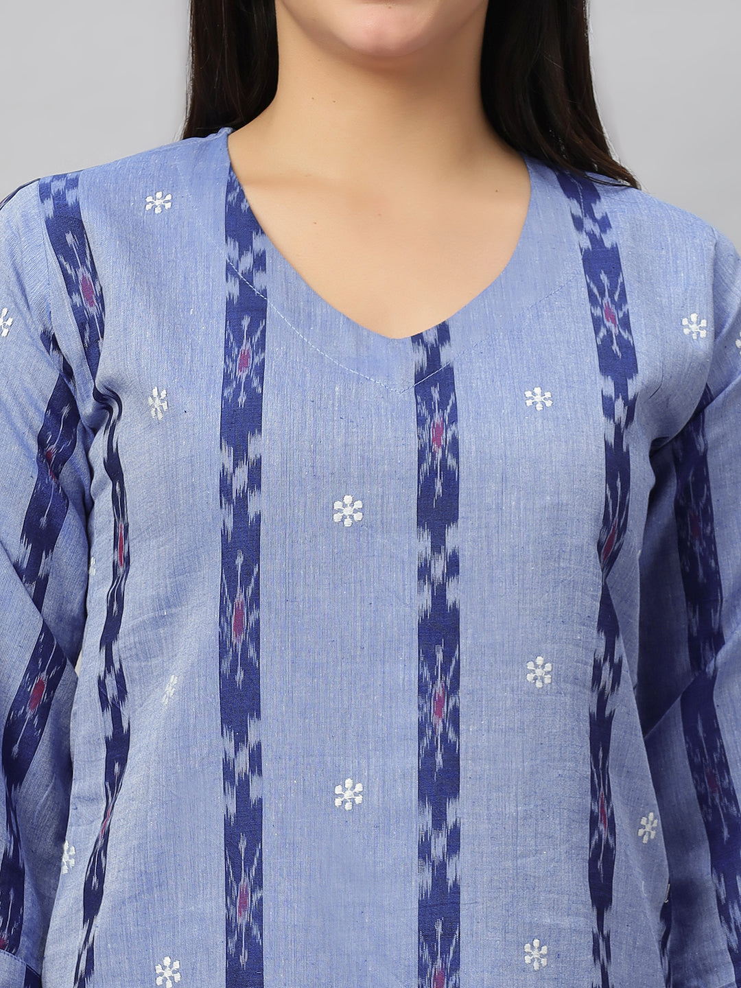 V-Neck Long Length Kurta