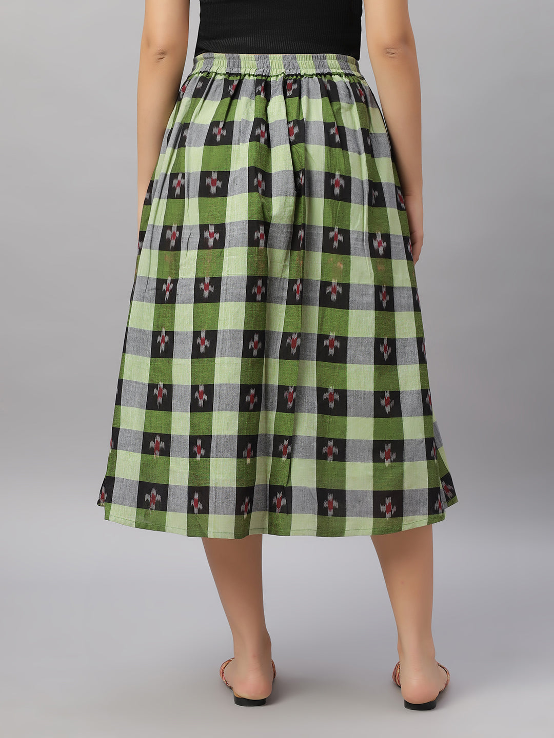Handloom Cotton Midi Skirt