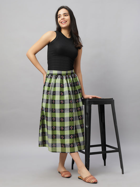 Handloom Cotton Midi Skirt