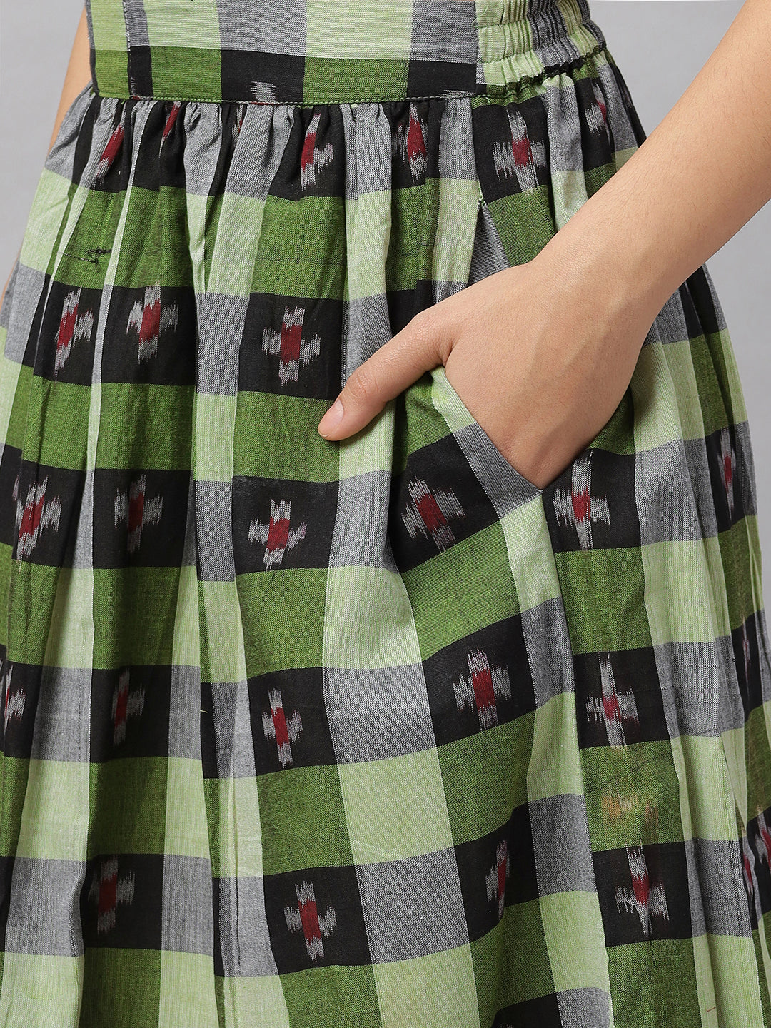 Handloom Cotton Midi Skirt