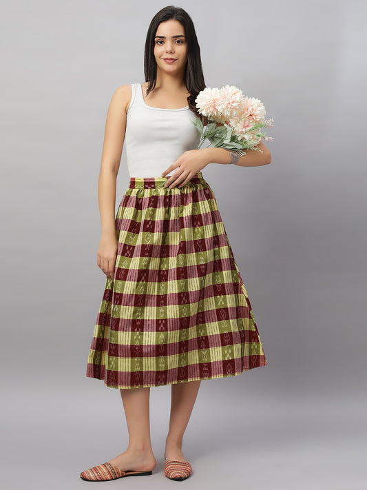 Handloom Cotton Midi Skirt