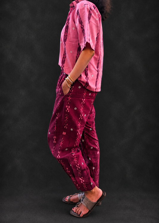 Pink Ikat Cotton Co-ord Set