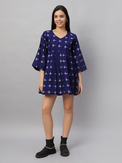 Short Waist Gathered Dress