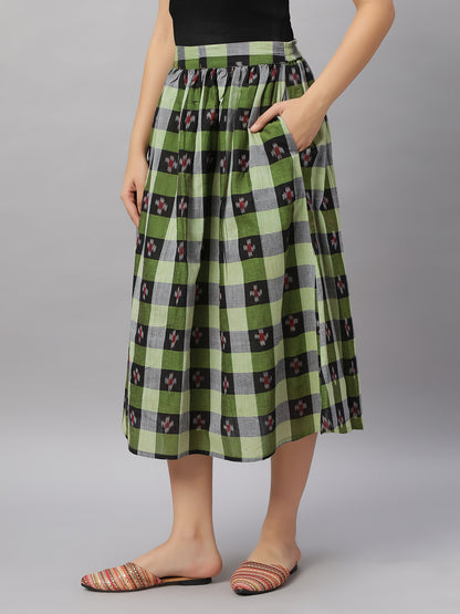 Handloom Cotton Midi Skirt