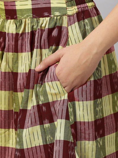 Handloom Cotton Midi Skirt
