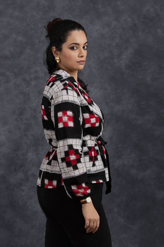 Sambalpuri Handloom Black Blazer Jacket